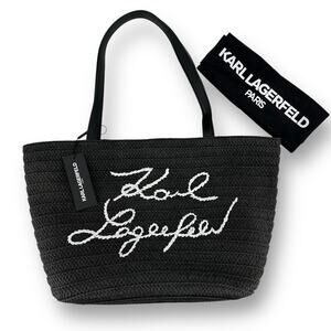 Karl Lagerfeld Paris Ikons Signature Tote Bag Black White